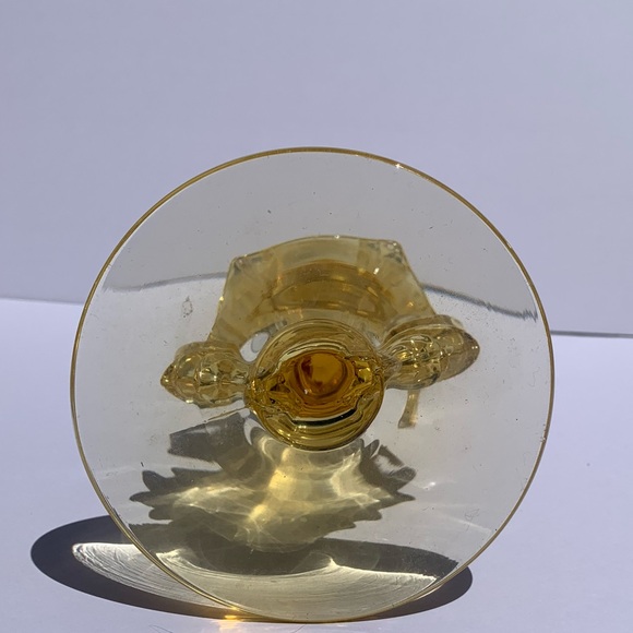 Vintage Fostoria Glass Topaz Yellow BAROQUE Taper Candle Holder single - Picture 4 of 5